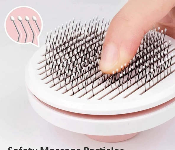 Kavis Uçlu Kedi Köpek Banyo Ve Tarama Tarağı Kendini Temizleyen Tüy Toplama Fırçası - Resim 4