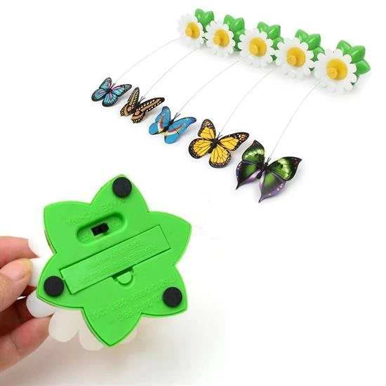 Pilli Hareketli Dönen Kelebek Kedi Oyuncağı Catch Butterfly - Resim 4