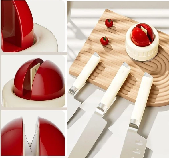 Tungsten Çelik Bıçak Bileyici Vantuzlu Bıçak Bileyici Keskinleştirici Mutfak Aksesuarı - Resim 3