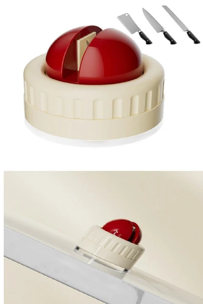 Tungsten Çelik Bıçak Bileyici Vantuzlu Bıçak Bileyici Keskinleştirici Mutfak Aksesuarı - Resim 2