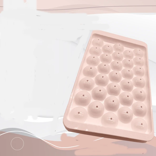 2 li Buz Kalıbı 33 Bölmeli Kristal Küre Buzluk - Mini Yuvarlak Buz Kalıbı - Resim 2