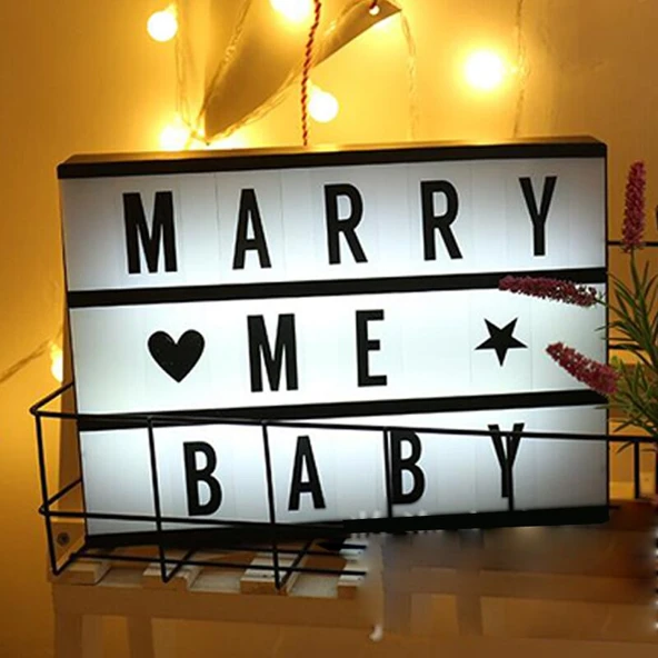 Harflerle Işıklı Mesaj Veren Light Box Led Pano - 5