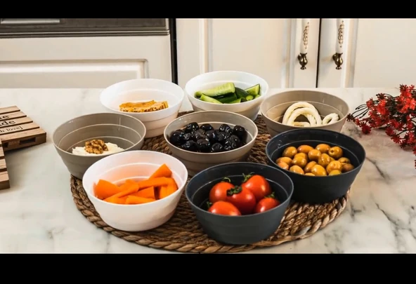 3 Lü Pratik Saklama Kabı - Kahvaltılık Kapaklı Çerezlik  350 ML - Resim 4