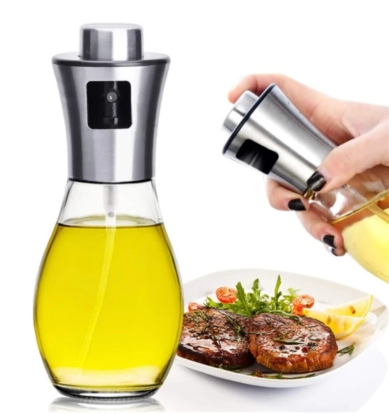 200 ML Borosilikat Yağ Limon Sos Spreyi Yağ Şişesi Yağdanlık - Resim 4