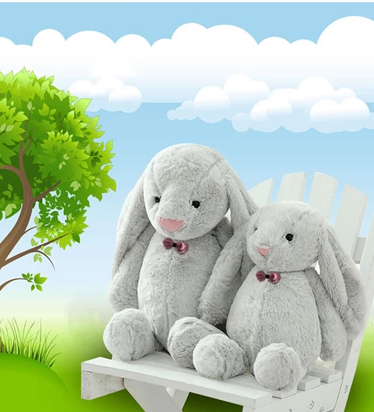 Uyku Arkadaşım PAPYONLU Uzun Kulak Bunny Peluş Tavşan 65 cm - 4