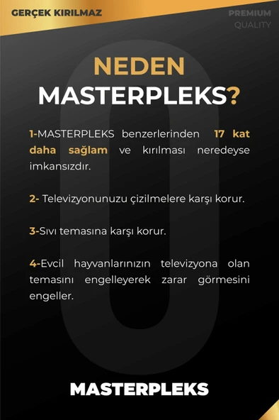 Masterpleks 75''  Gerçek Kırılmaz TV Ekran Koruyucu - 3