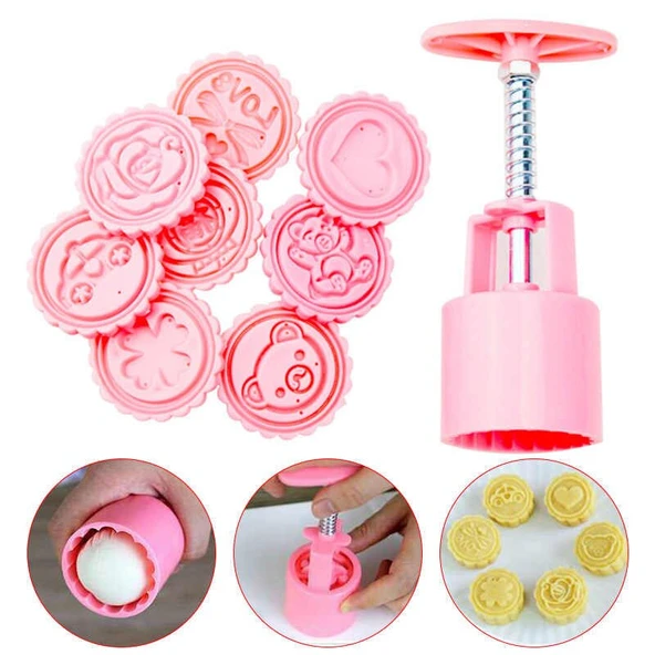 7 Parça Fondan Dekoratif Hamur Punch Seti - Kurabiye Bisküvi Kalıbı - 3