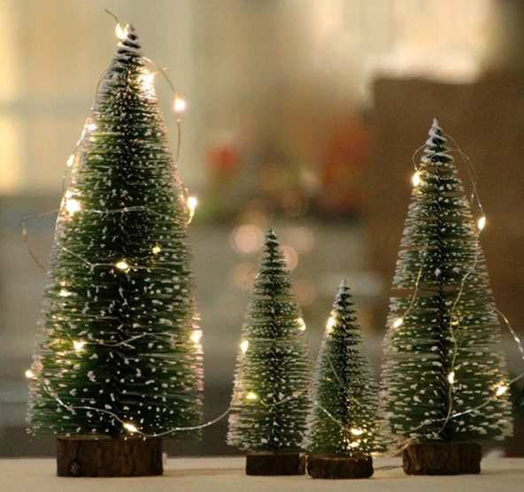 Yılbaşı Ağacı - Masa Ağacı Kütüklü 10 Cm - Resim 5