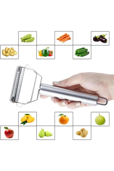 Jülyen Soyucu Meyve Sebze Soyacak Salatalık Kabak Havuç Elma Soyacağı Çift Foksiyonlu - Resim 5