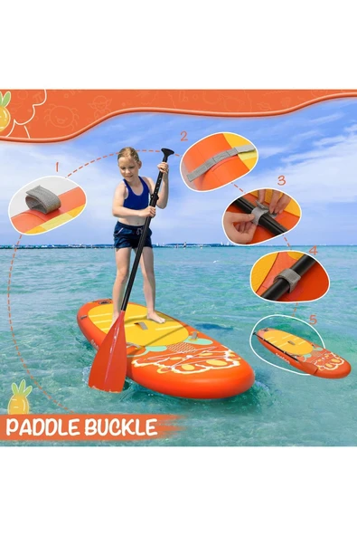 lethe boards  Paddleboard 240 x 76 x 15 cm Çocuk Sörf Tahtası SeaSee FULLSET/Turuncu - 3