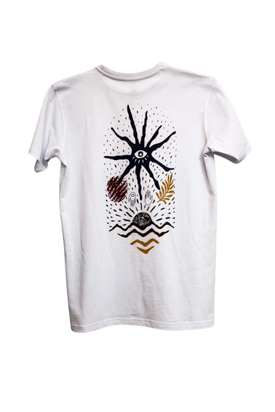 lethe boards  Modal-Pamuk Kumaş Oversize Tişört Nefes Alabilen Baskılı Bisiklet Yaka Beyaz Kadın T-shirt - 2