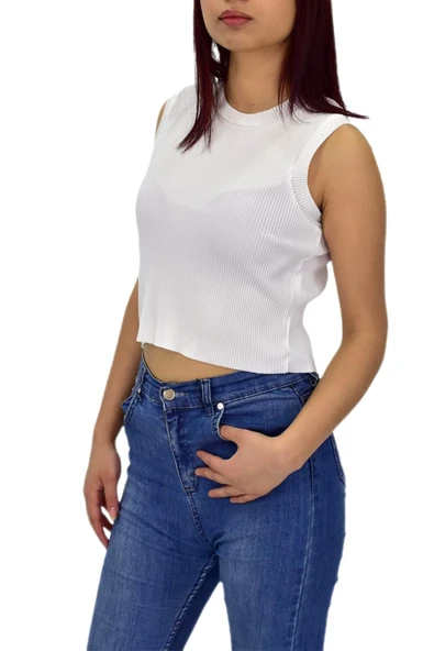 Kadın Askılı Fitilli Crop BGL-ST04298 - Resim 7