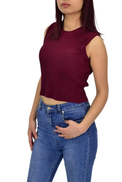 Kadın Askılı Fitilli Crop BGL-ST04298 - Resim 6