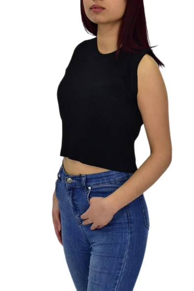 Kadın Askılı Fitilli Crop BGL-ST04298 - Resim 5