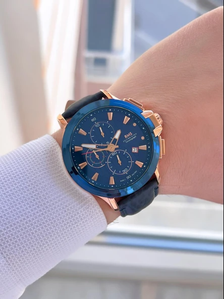 Rms Romanson Deri Kordon İç Fonksiyonları Aktif 5 Atm Suya Dayanıklı Erkek Kol Saati AG.1584.05 - Resim 2