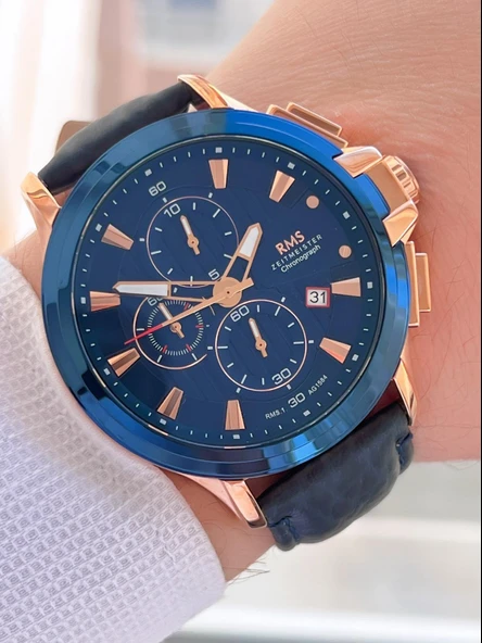 Rms Romanson Deri Kordon İç Fonksiyonları Aktif 5 Atm Suya Dayanıklı Erkek Kol Saati AG.1584.05 ürün görseli