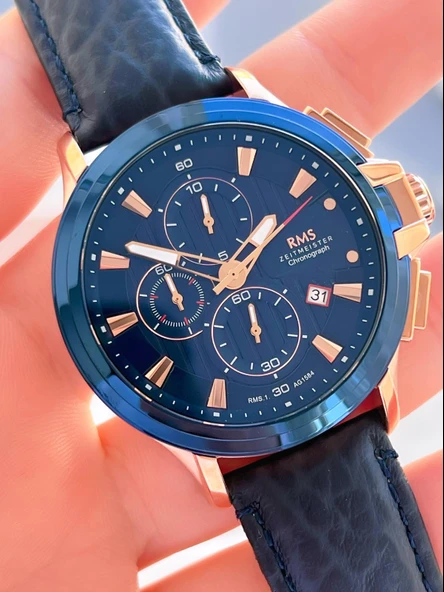 Rms Romanson Deri Kordon İç Fonksiyonları Aktif 5 Atm Suya Dayanıklı Erkek Kol Saati AG.1584.05 - Resim 3