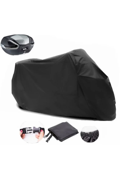AutoEN Abush Speedy 100i Arka Çanta Uyumlu Motorsiklet Brandası, Motor Örtüsü-Siyah MBA90002
