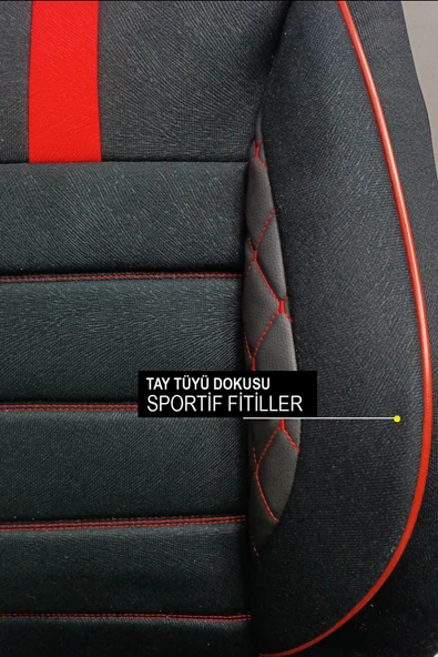 KURRA STORE Volkswagen Passat uyumlu tam set 5 koltuk tay tüyü oto kılıfı siyah - 6