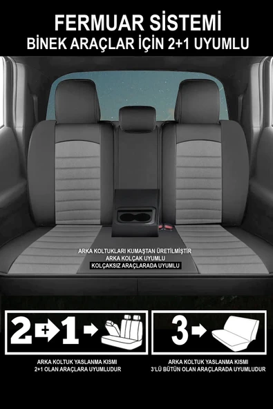 KURRA STORE Lexus Gs300  Uyumlu 5 KOLTUK TAM SET TAY TÜYÜ OTO KOLTUK KILIFI FÜME - Resim 2