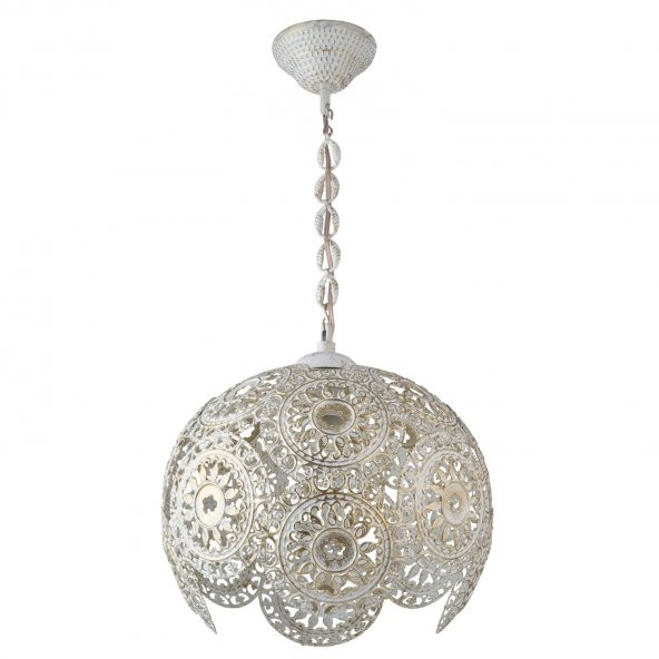 Sinem Avize Metal Sarkıt Beyaz Patineli Avize Salon Koridor Mutfak Yemek Masası İçin Avize