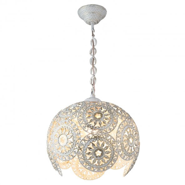 Sinem Avize Metal Sarkıt Beyaz Patineli Avize Salon Koridor Mutfak Yemek Masası İçin Avize - 2