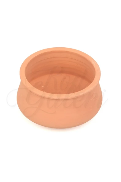 Yayvan Kazan Tipi Küçük Boy El Yapımı Doğal Terleyen Çömlek Toprak Saksı 10*6,5cm - 3