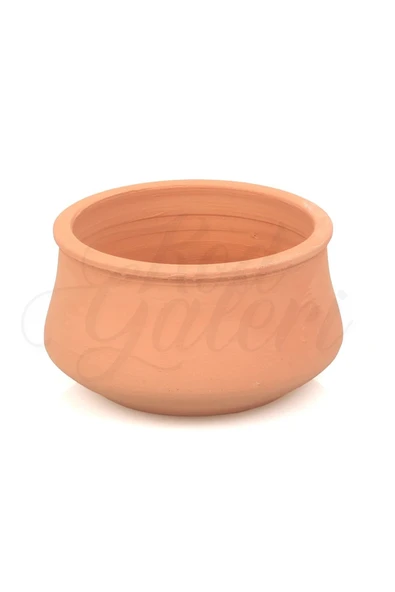 Yayvan Kazan Tipi Küçük Boy El Yapımı Doğal Terleyen Çömlek Toprak Saksı 10*6,5cm - 2