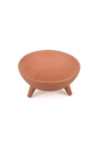 Osmanlı Çömlekçilik 20cm Ayaklı Doğal Terleyen El Yapımı Çömlek Toprak Saksı No.132 - 2