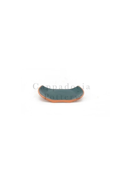 Renkli Sırlı 18cm Dikdörtgen Toprak Saksı Tabağı Altlığı No.148 - 2