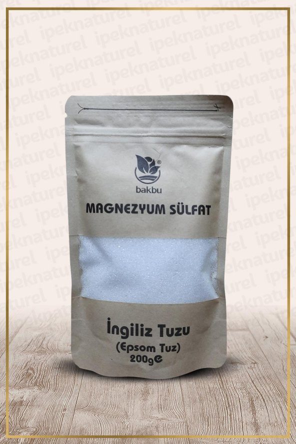 Bakbu İngiliz Tuzu 200 gr Magnezyum Sülfat (Epsom Tuz)