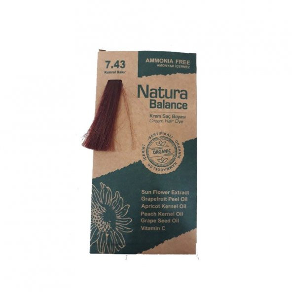 Natura Balance (Krem Saç Boyası) Kumral Bakır 7.43