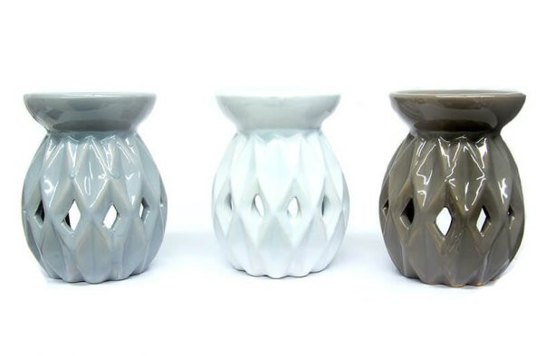 Ananas Desenli Gri Seramik Buhurdanlık - 2