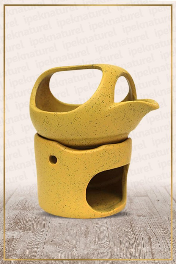 İbrik Temalı Sarı Seramik Buhurdanlık