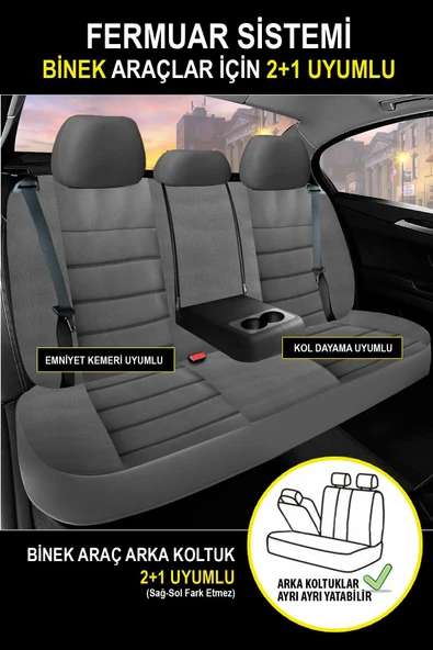 KURRA STORE Toyota Vista Ardeo ((v50) 2.0 I 16v 4wd (135 Hp) 2002 Trend TAY TÜYÜ Oto Koltuk Kılıfı GRİ - 5