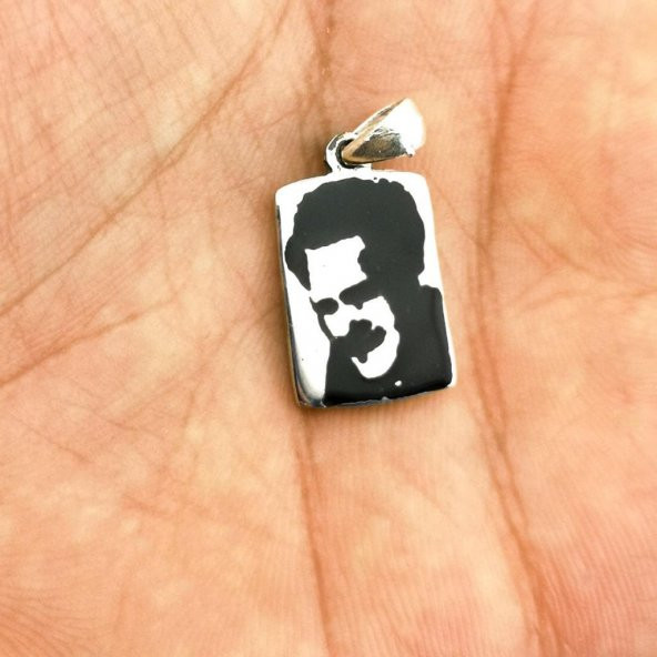 Nazım Hikmet Ran Siületli 925 Ayar Gümüş Kolye Ucu - 3