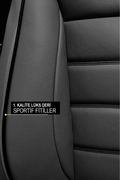 KURRA STORE Mercedes-benz T-mod. (s123) 240 T D (72 Hp) 1979 Trend Serisi  DERİ Oto Koltuk Kılıfı SİYAH - 4