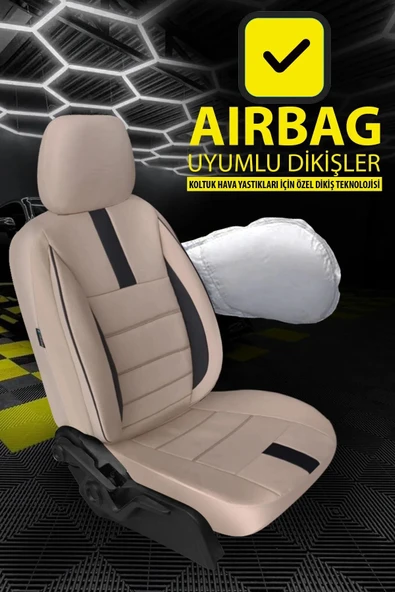 KURRA STORE Kia Magentis (facelift 2008) 2.4 Cvvt (177 Hp) 2009 Trend Serisi Tay Tüyü Oto Koltuk Kılıfı BEJ - 3