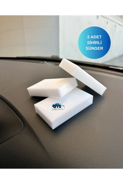 euroist Sihirli Sünger, Sihirli Temizlik Süngeri (3 ADET) - 10x6x2 Cm