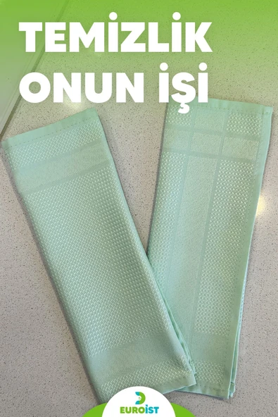 euroist 2'li Mikrofiber Temizlik Bezi - Cam, Ayna, Mutfak, Banyo, Araç Genel Temizlik Bezi (30/40 CM) YEŞİL - 5