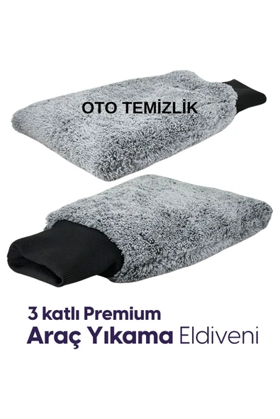 Mikrofiber Oto Yıkama Eldiveni - Profesyonel Yıkama Eldiveni - Astarlı Araç Yıkama Eldiveni 1 ADET