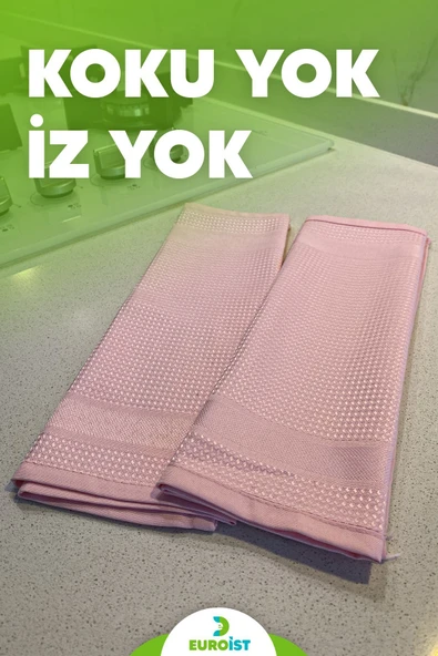 2 Adet Mikrofiber Temizlik Bezi - Cam, Ayna, Mutfak, Banyo, Araç Genel Temizlik Bezi 30x40 Cm Penbe - 2