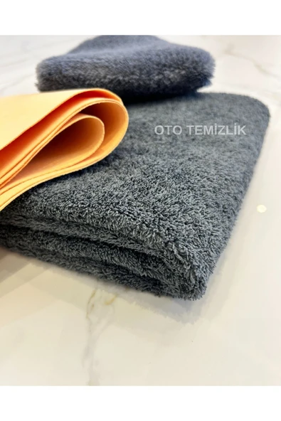 3'lü Oto Yıkama Seti: Mikrofiber Araç Kurulama Bezi, Mikrofiber Yıkama Eldiveni, Güderi Bezi 70x50cm - 2