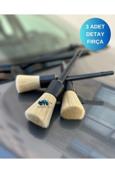 euroist Oto Detay Temizlik Fırçası, Araba Kliması ve Jant için Premium Yumuşak Detay Fırçası 24 cm (3 ADET)