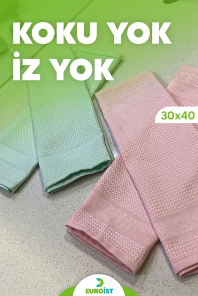 euroist 4 ADET Temizlik Bezi - Mikrofiber, Cam, Ayna, Mutfak, Banyo, Araç Genel Temizlik Bezi - 30x40 CM - 4