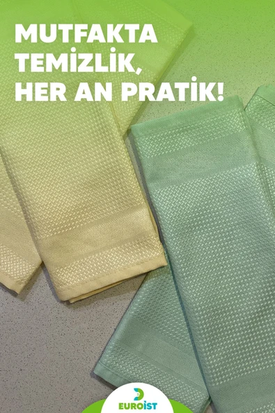 euroist 4'lü Mikrofiber Temizlik Bezi - Cam, Ayna, Mutfak, Banyo, Araç Genel Temizlik Bezi - 30x40 CM - 4