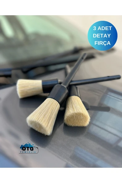 euroist Araba Detay Temizlik Fırçası 3'lü Set - Premium Seri, Yumuşak ve Hassas Kıllar Uyumlu