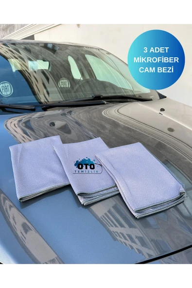 euroist Mikrofiber Cam Bezi, Araba Cam Bezi, Oto Cam Bezi İz Bırakmaz Premium Sınıf – 3 ADET - 50x70 cm - 6