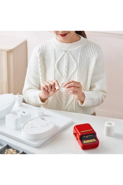 Niimbot B21S Bluetooth Termal Etiket Yazıcı - Kırmızı - 4