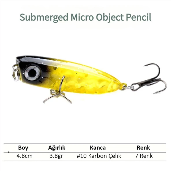 Valkyrie 7 Adet Zıpır Rapala Olta Yem Seti - 4.8cm - 3.8gr Bilyalı 3D Göz Karbon Çelik İğne 7 Farklı Renk - 2